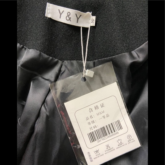 Y&Y Double Breasted Black Coat - Picture 8 of 12
